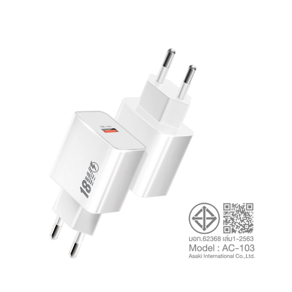 ASAKI หัวชาร์จ USB-A 18W A-2411D