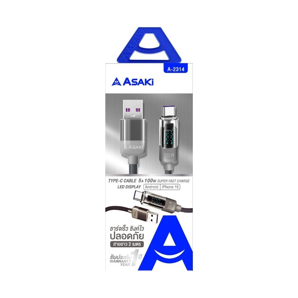 ASAKI CHARGE AND SYNC TYCE-C 100WA-2314 (ASSORTED)