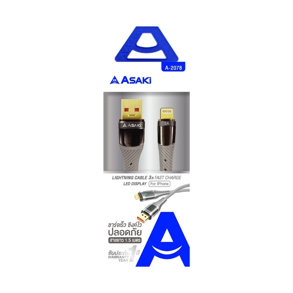 ASAKI CHARGE AND SYNC LIGTHNING A-2078 (ASSORTED)