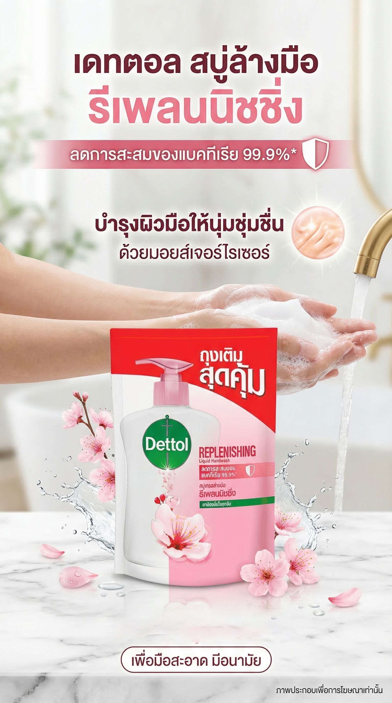 เดทตอลสบู่ล้างมือรีเพลนนิชชิ่งรีฟิล200มล