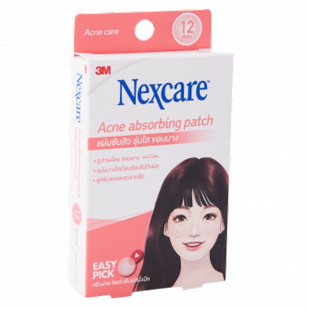 3M เน็กซ์แคร์ แผ่นซับสิวใสขอบบาง 12ชิ้น