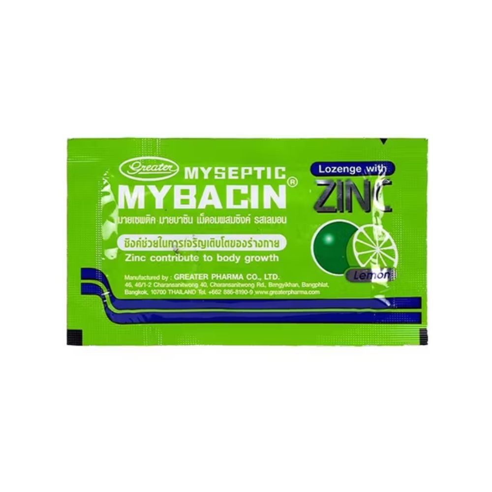 MYBACIN ZINC LEMON 10 TABLETS