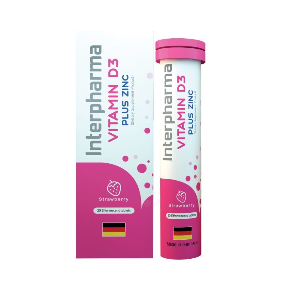 INTERPHARMA VITAMIN D3 PLUS ZINC 20 TABLETS