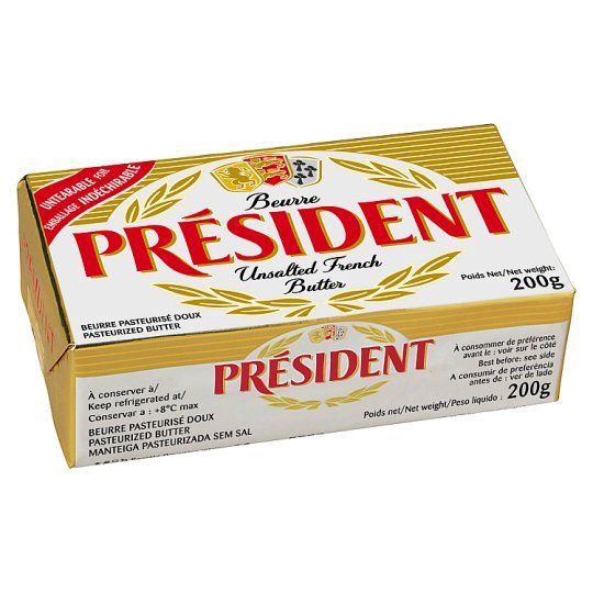 PRESIDENT FRESH BUTTER UNSALTED 200 G