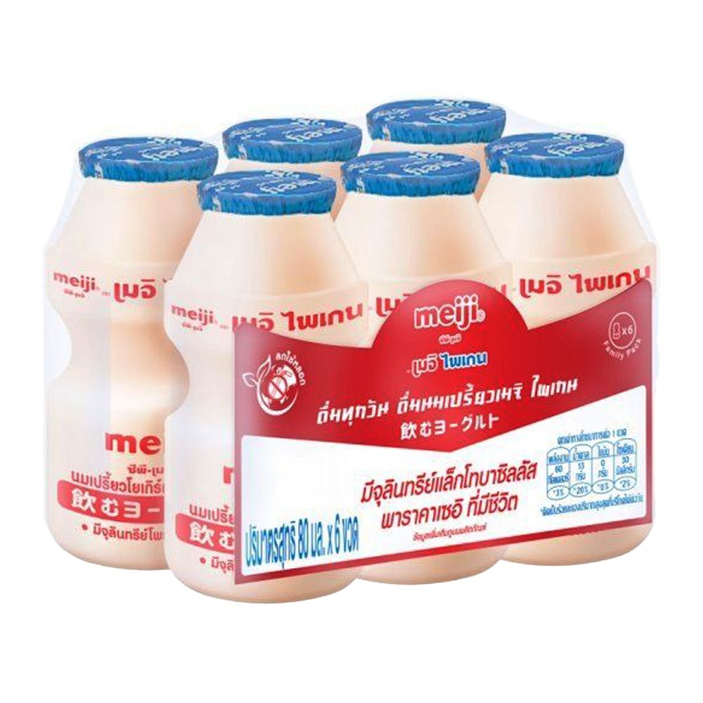 เมจิ ไพเกน นมเปรี้ยวรสธรรมชาติ 80 มล. แพ็ค 6