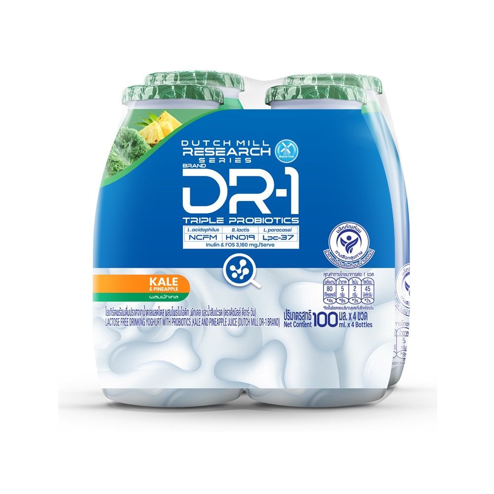 DUTCH MILL DR1 LACTOSE FREE KALE AND PINEAPPLE 110 ML PACK 4