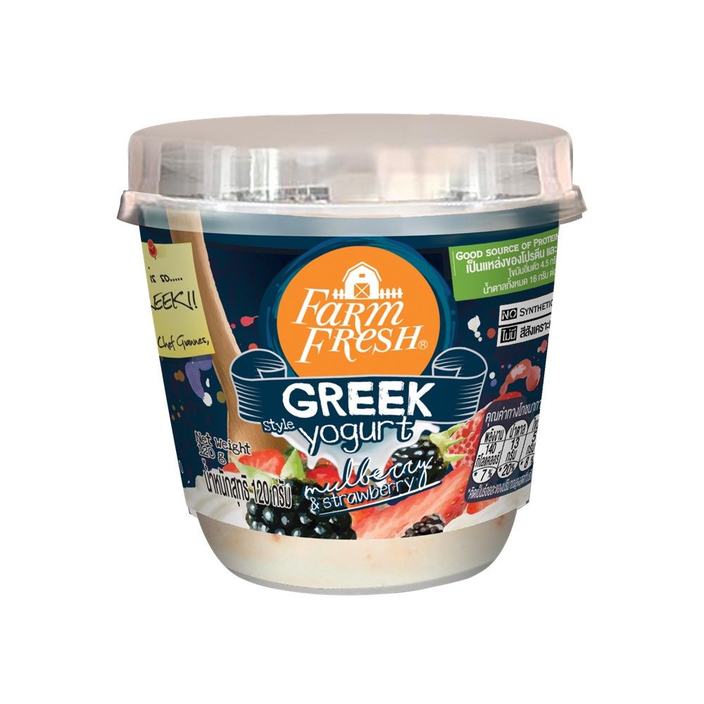 FARM FRESH GREEK MULBERRY AND STRAWBERRY 120 G