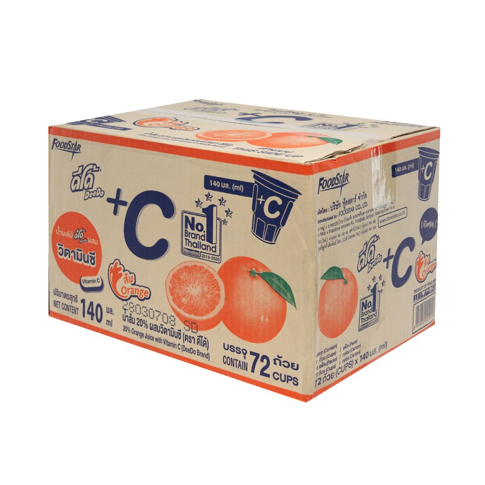 ดีโด้น้ำส้ม20%ผสมวิตามินซี140มล.X6 แพ็ค 12