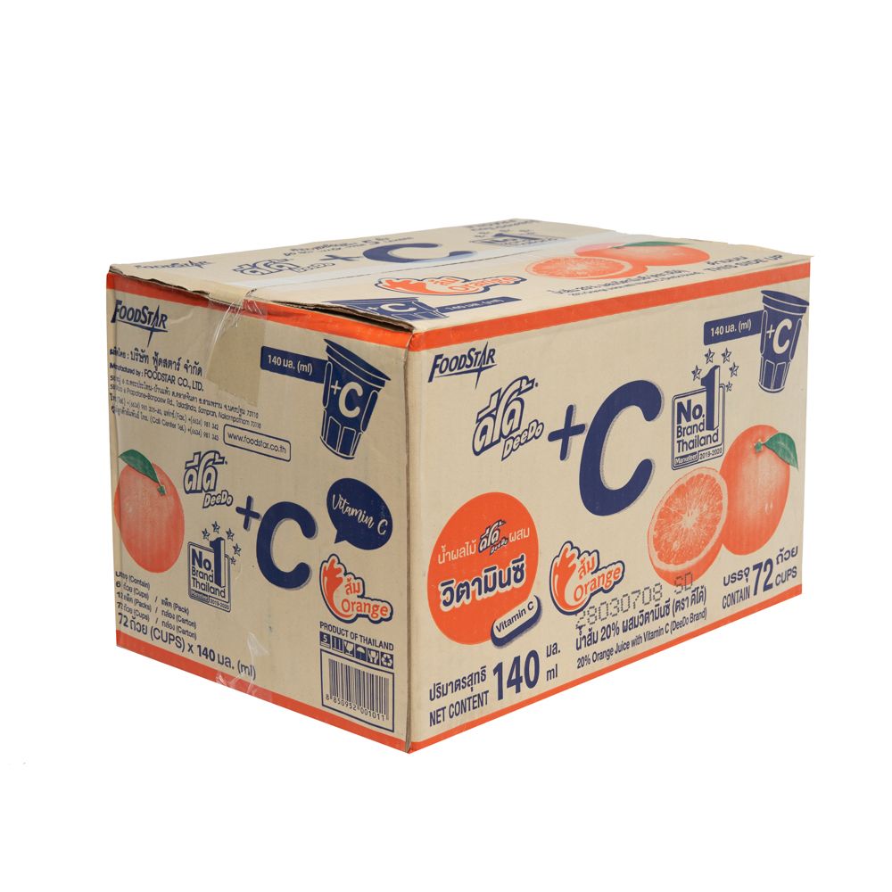 ดีโด้น้ำส้ม20%ผสมวิตามินซี140มล.X6 แพ็ค 12