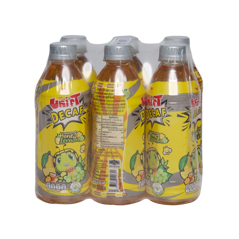 ยูนิฟทีดีแคฟน้ำองุ่นขาวน้ำผึ้งมะนาว350มล แพ็ค 6