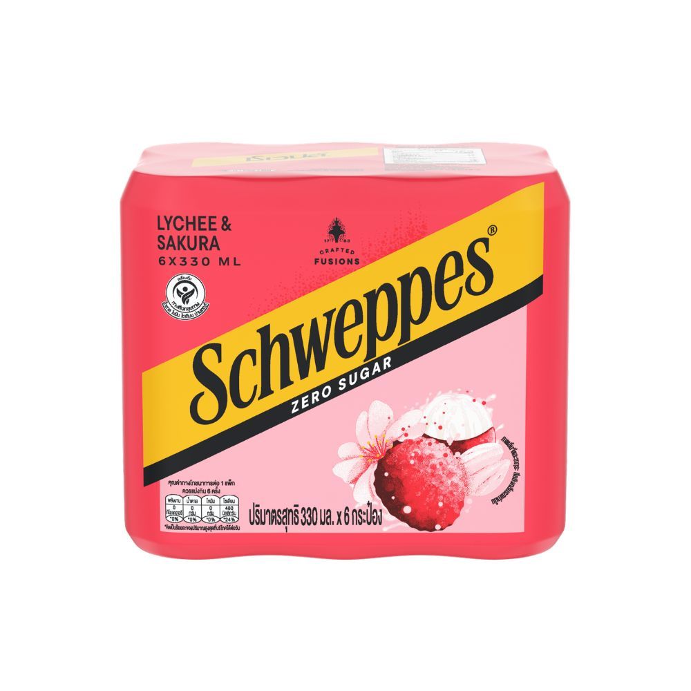 SCHWEPPES ZERO LYCHEE SAKURA 330 ML PACK 6