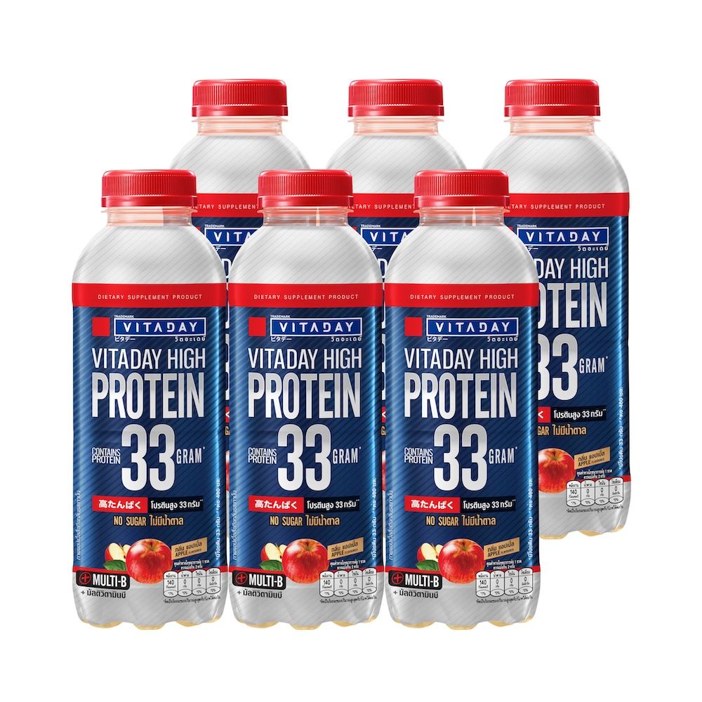 VITADAY HIGH PROTEIN APPLE 480 ML. PACK 6