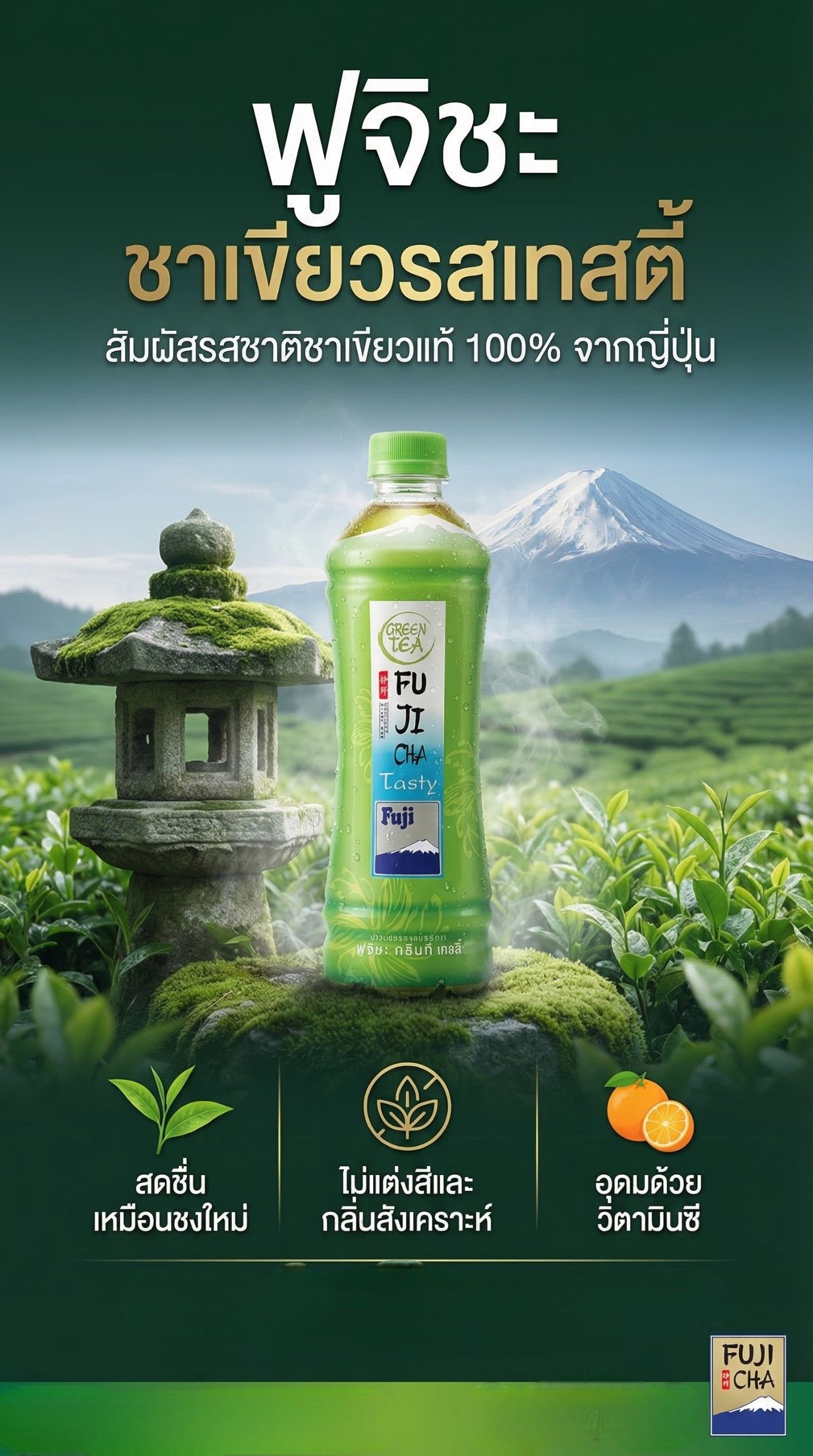 ฟูจิชะน้ำชาเขียวรสเทสตี้ 500มล.