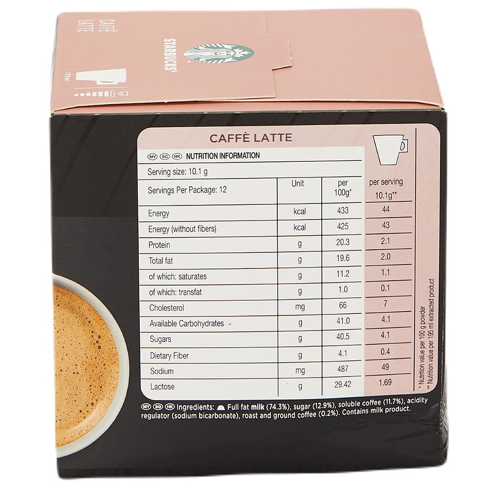 STARBUCKS CAFFE LATTE 12 CAP