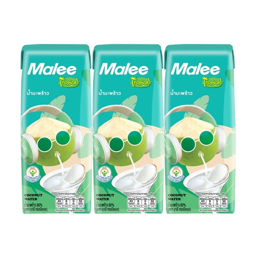 MALEE TROPICAL 20% COCONUT WATER 180 ML. PACK 3