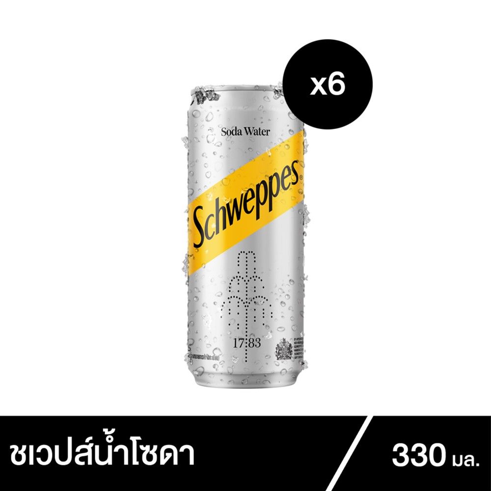 SCHWEPPES SODA WATER 330ML.X6
