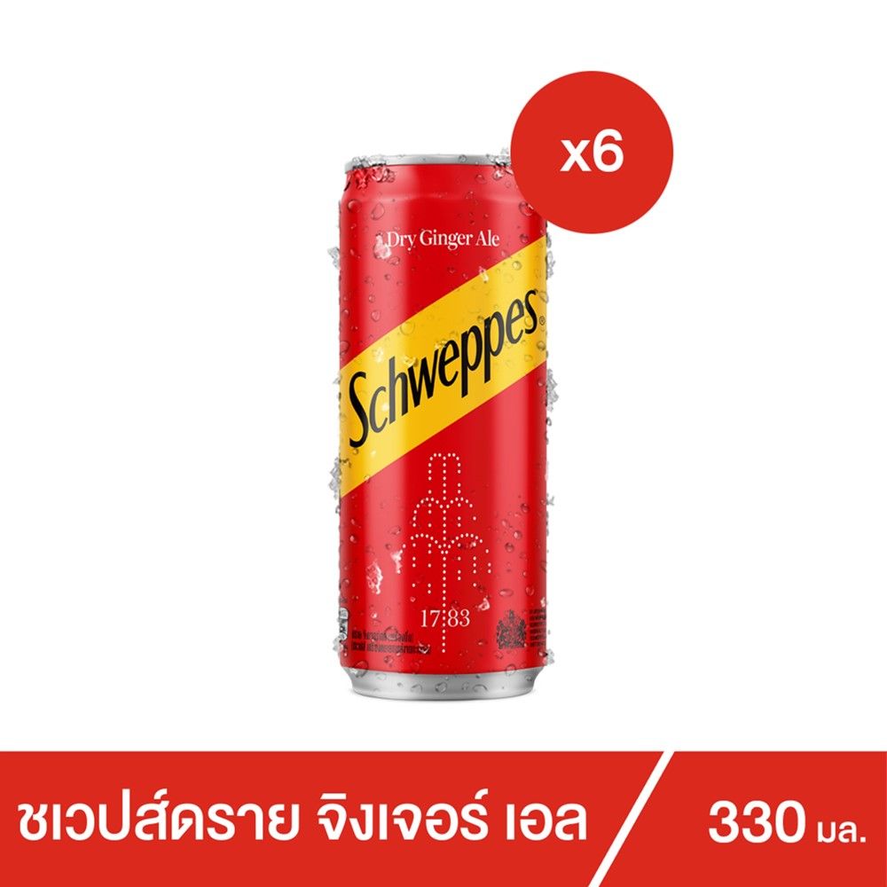 SCHWEPPES DRY GINGER ALE 330ML.X6