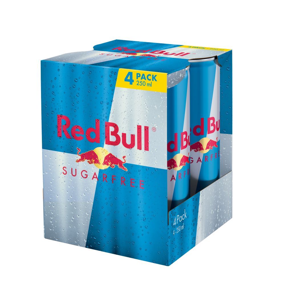 RED BULL SUGAR FREE ENERGY DRINK 250 ML PACK 4