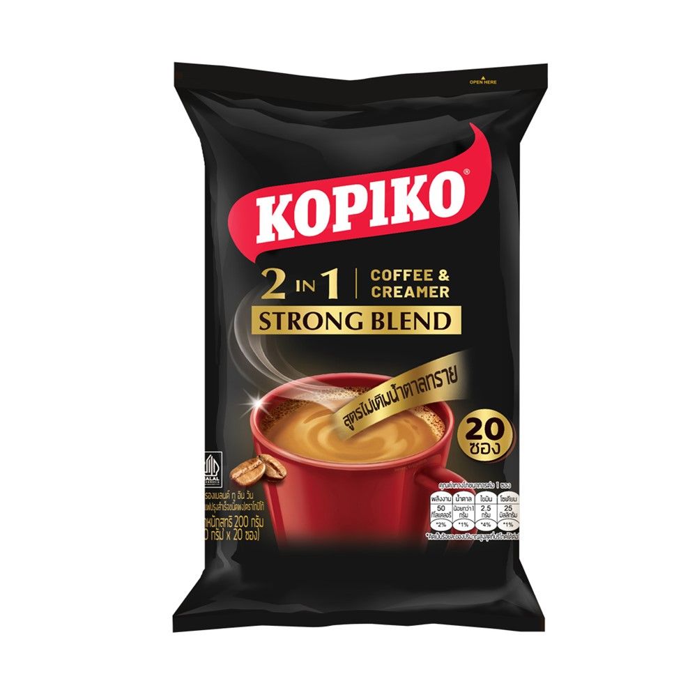 KOPIKO STRONG BLEND COFFEE 2IN1 10 G PACK 20 SACHETS