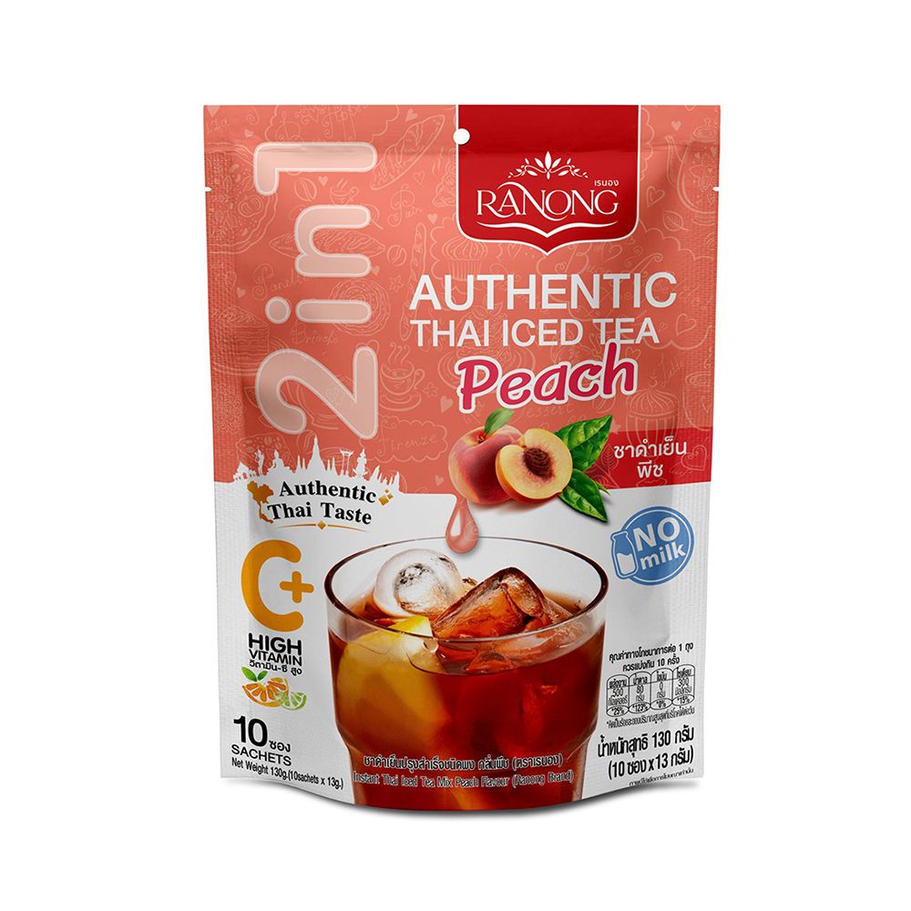 RANONG TEA PEACH FLAVOUR 13 G PACK 10 SACHETS