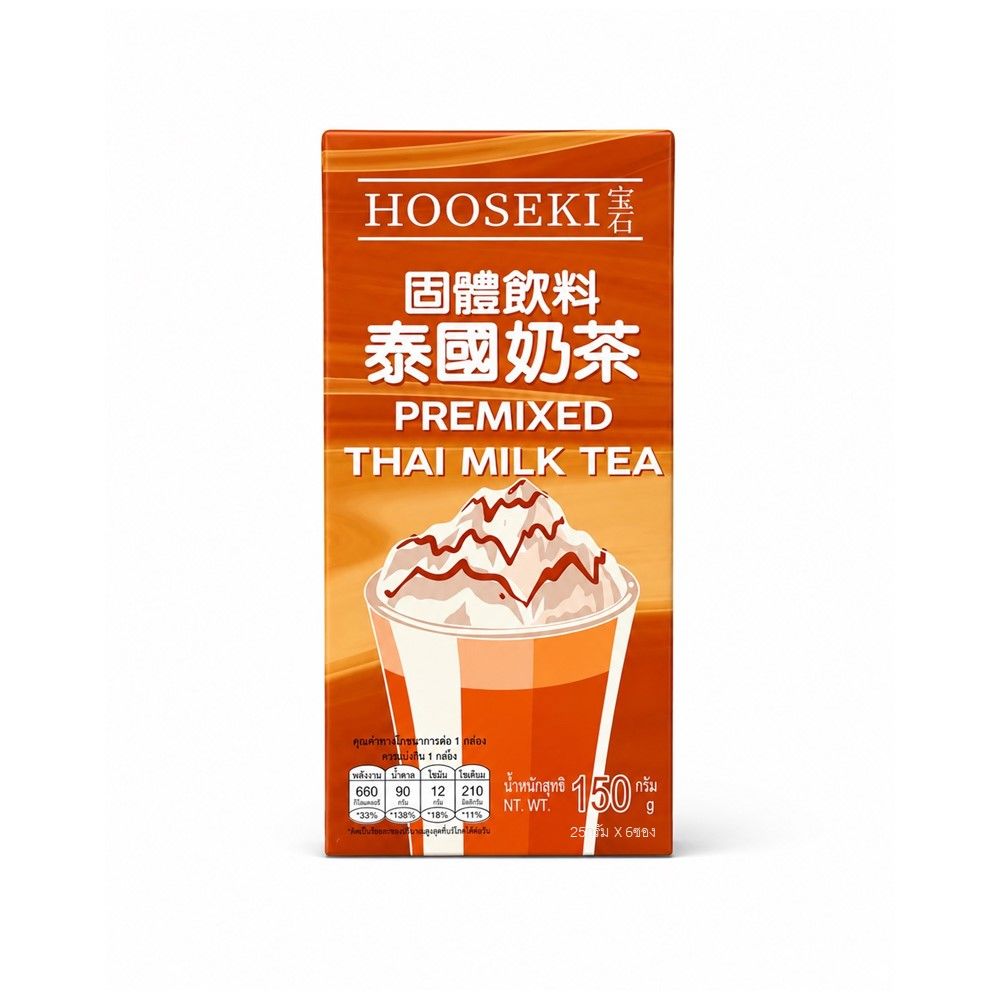 HOOSEKI THAI MILK TEA MIXED POWDER 25 G PACK 6 SACHETS