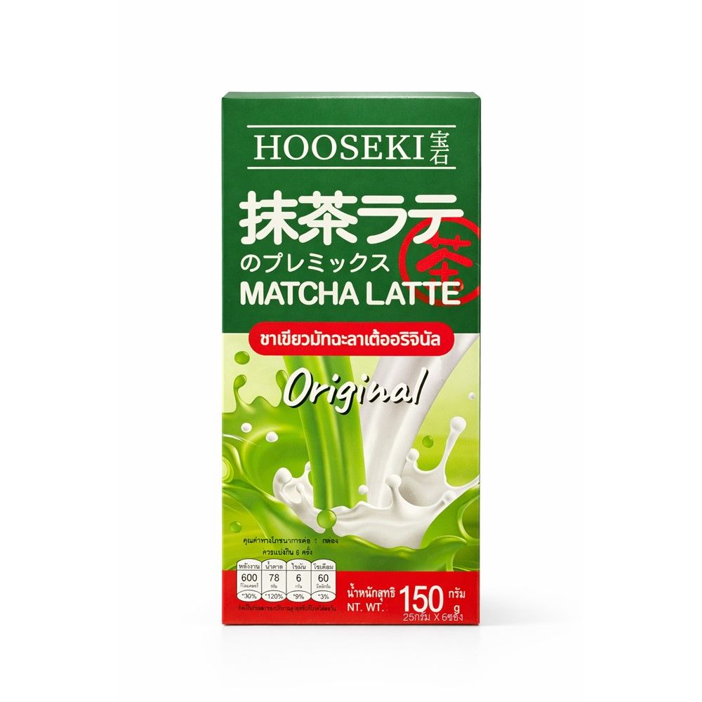 HOOSEKI MATCHA LATTE MIXED POWDER 25 G PACK 6 SACHETS