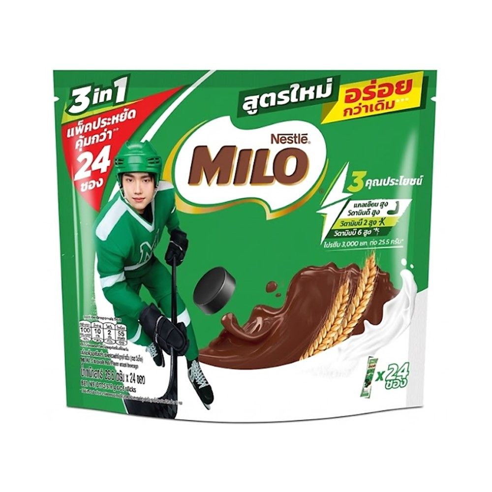 MILO 3IN1 CHOCOLATE MALT 25.5 G PACK 24 SACHET